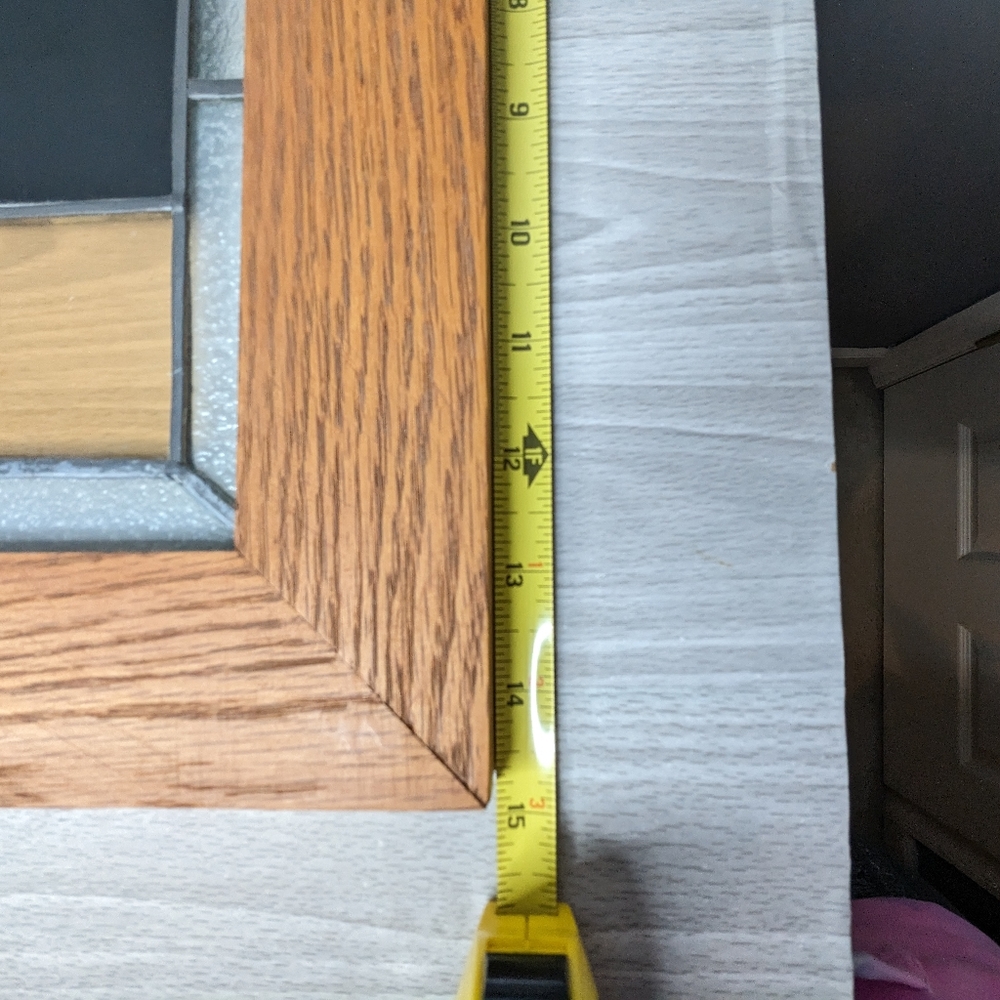Vintage Wood Framed House Plants Large Stained Glass - Picture 14 of 14
